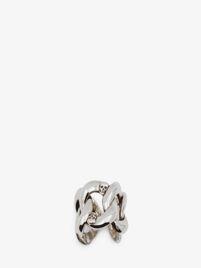 Anillos Alexander McQueen Chain And Skull Mujer - Plateados - Mexico 827-MHBWKF